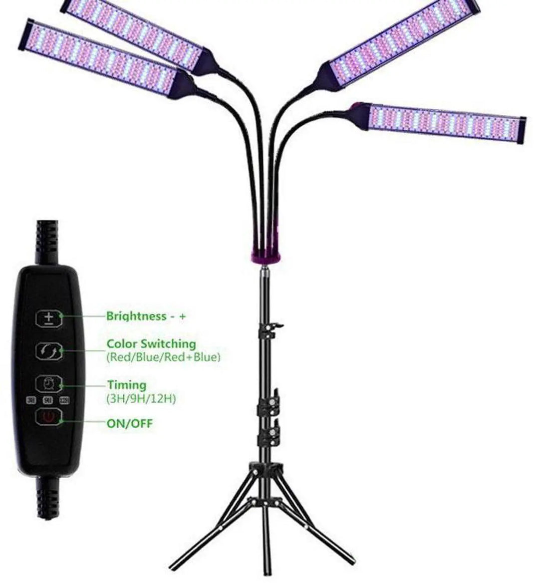 [MONO]LED Plant Grow Light 4 Heads Adjustable Free Stand