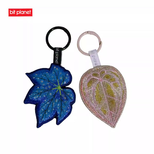 [Bitplanet]Embroidered Leaf Keychains