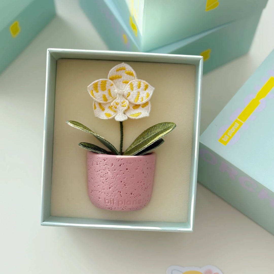 [Bitplanet]Embroidered Orchid Potted Plant